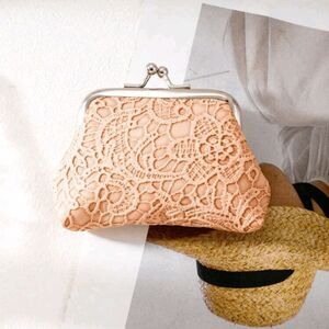 2/$21 *Brand New* Ladies Embroidered Orangish Pink Coin Purse